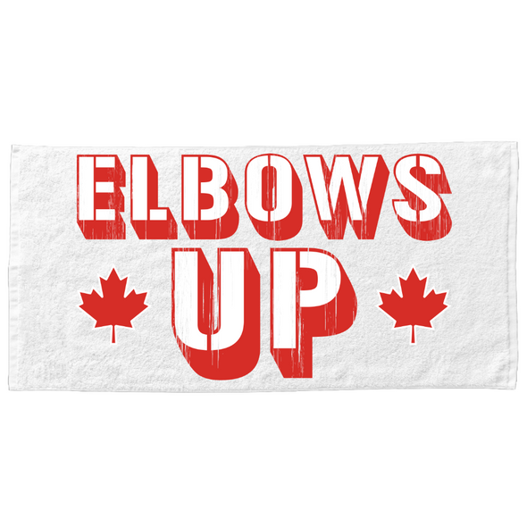 Elbows up towel with twin maple leaf