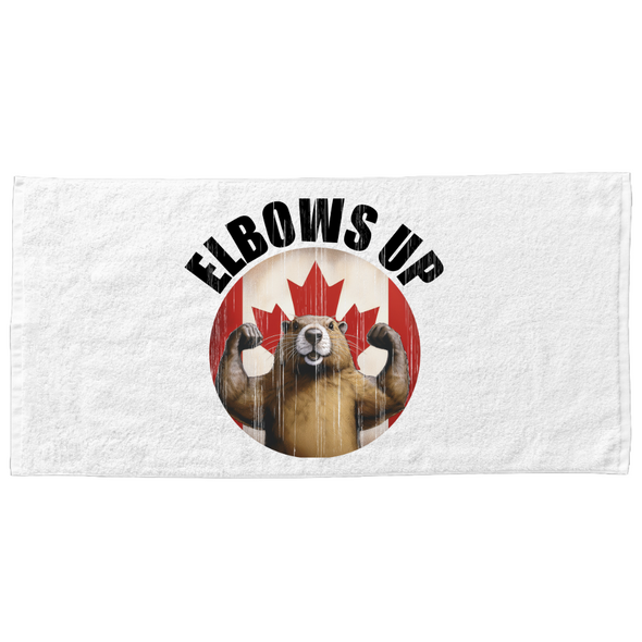 Elbows up with withered beaver towel