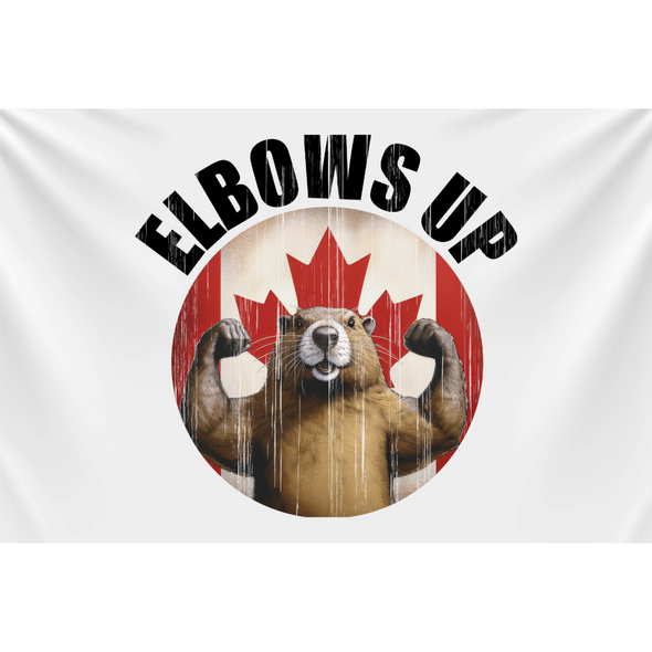 Elbows Up Withered Beaver Flag