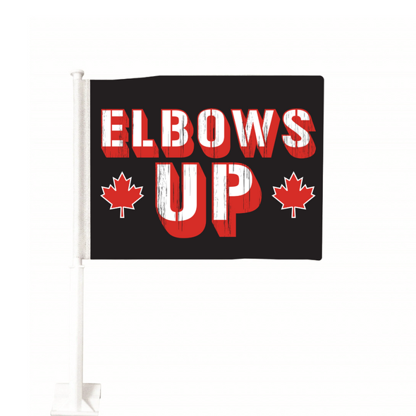 Elbows Up Car Flag Featuring the Maple Leaves