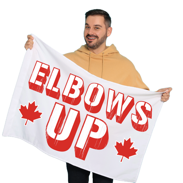 Elbows Up with Twin Maple Flag