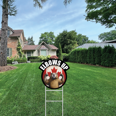 Elbows Up Beaver Lawn Sign
