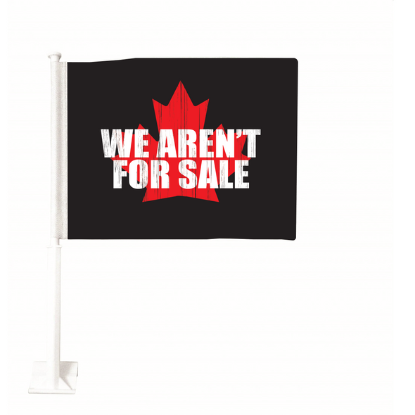 We aren't for sale car flag