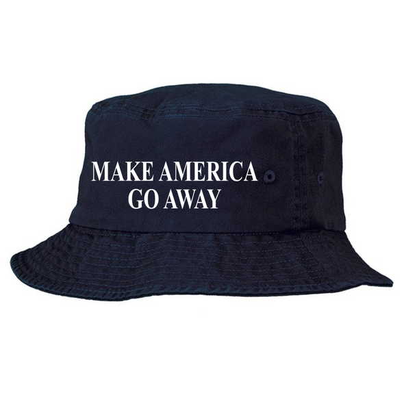 Richardson hat in navy with white Make America Go Away text