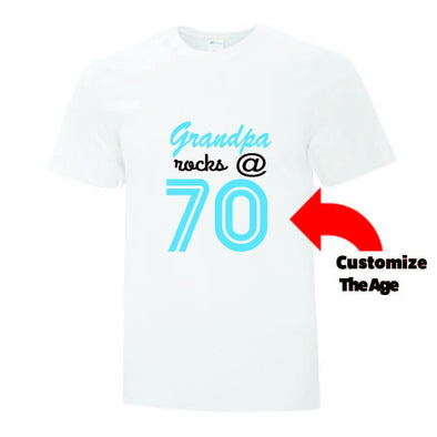 Grandpa Rocks Birthday TShirt - Printwell Custom Tees