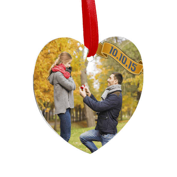 Custom Metal Heart Shaped Christmas Ornament