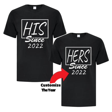 His and Hers Since Collection - Custom T Shirts Canada by Printwell