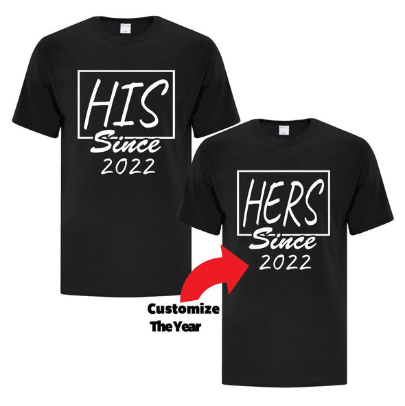 His and Hers Since Collection - Custom T Shirts Canada by Printwell