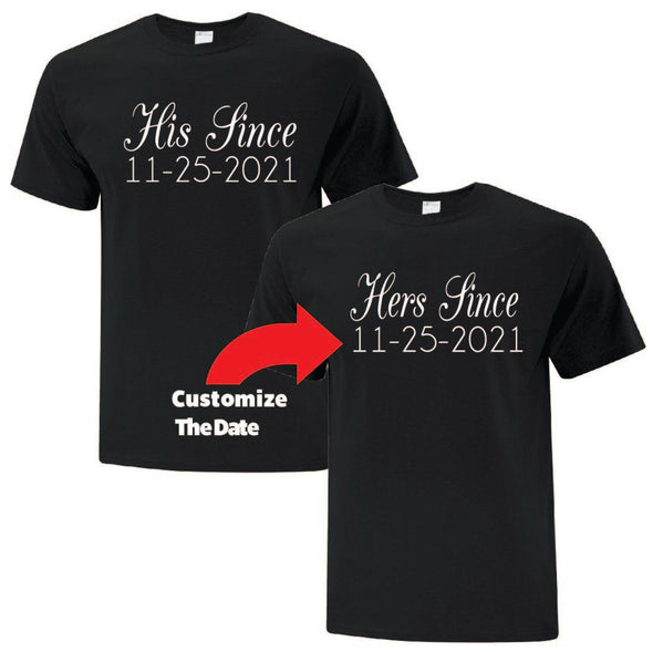 Hers Since TShirt - Custom T Shirts Canada by Printwell