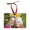 Custom metal rectangle Christmas ornament