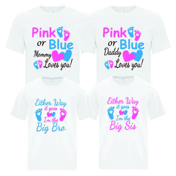 Pink Or Blue Gender Reveal TShirts - Printwell Custom Tees
