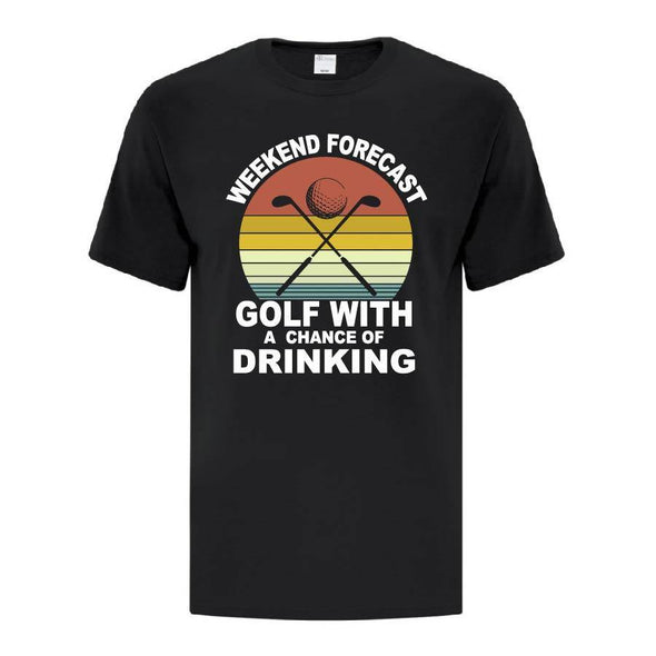 Weekend Forecast Golf T-Shirt - Printwell Custom Tees
