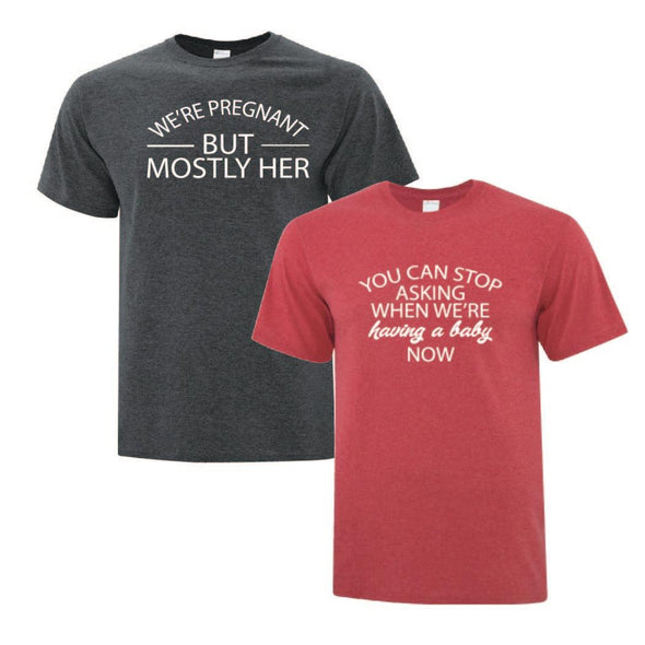 We're Pregnant Hers TShirts - Custom T Shirts Canada by Printwell