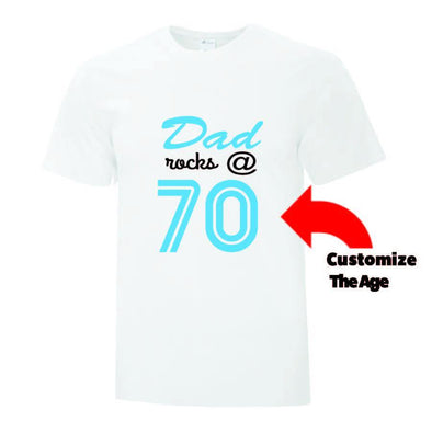 Dad Rocks Birthday T-Shirt - Printwell Custom Tees
