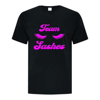 Lashes vs. Staches T-Shirt - Printwell Custom Tees