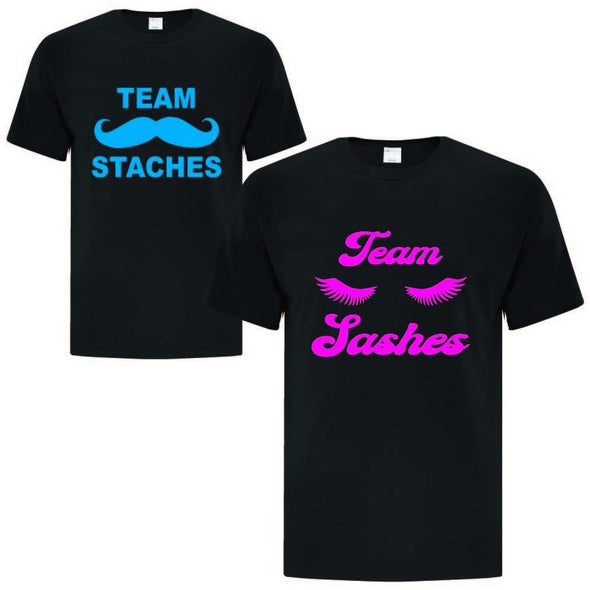 Staches vs. Lashes T-Shirt - Printwell Custom Tees