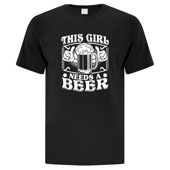 This Girl Needs a Beer TShirt - Printwell Custom Tees